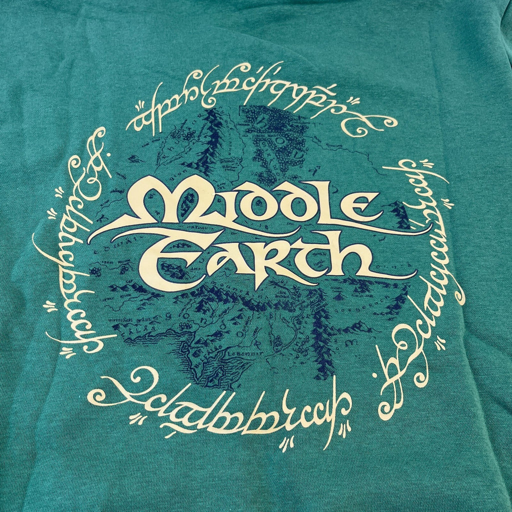 Official Lord Of The Rings Middle Earth Adults Full Zip Hoodie in Green size XL
