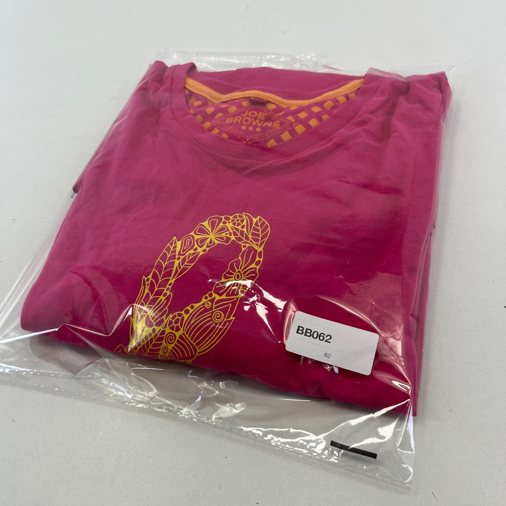 Joe Browns Pink & Yellow Crew Neck Short Sleeve T-Shirt 100% Cotton size 2XL