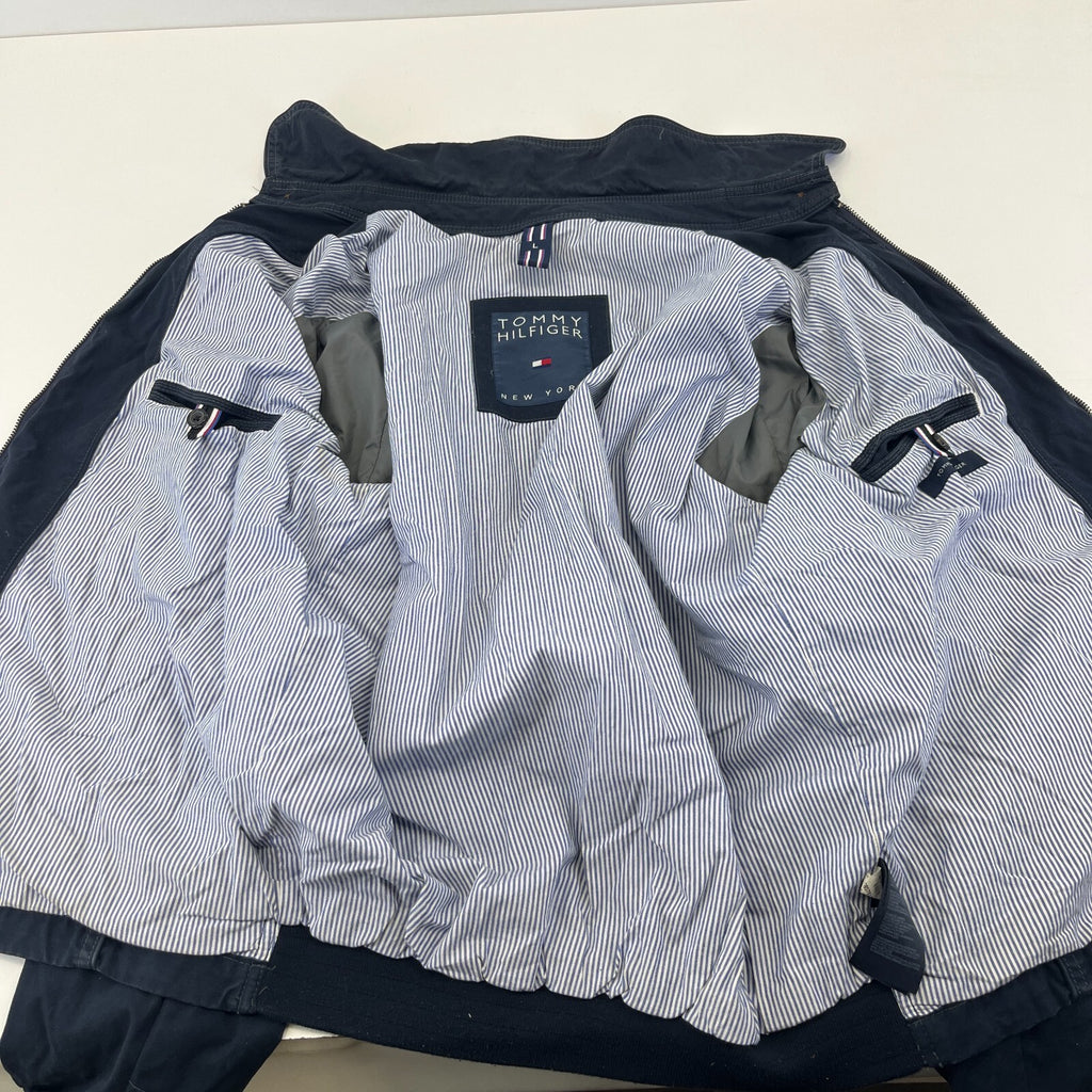 Vintage Tommy Hilfiger Y2K Chino Jacket Navy Blue Cotton Men's size Large