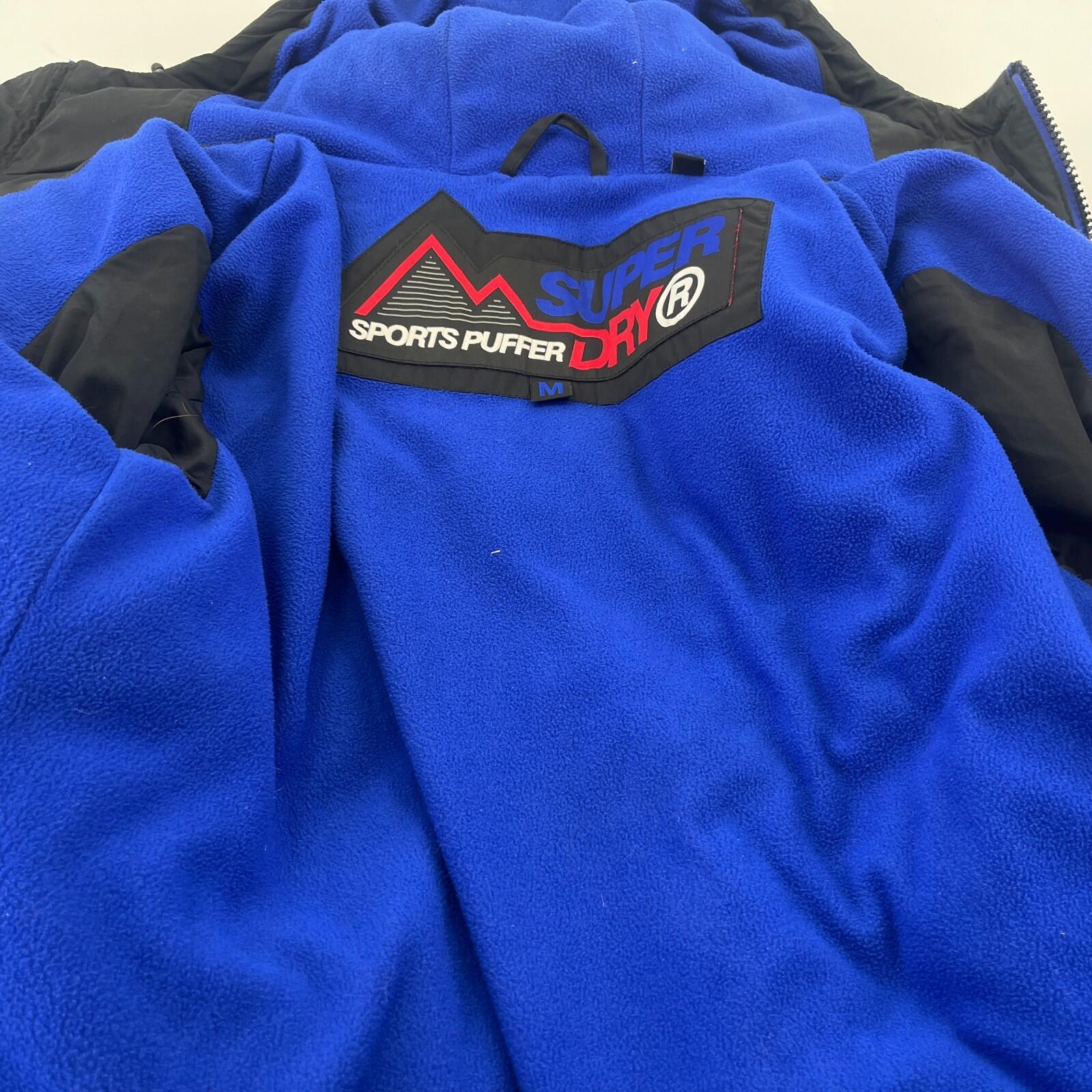 SuperDry Sports Puffer Jacket in Black size Medium - Hooded Insulated