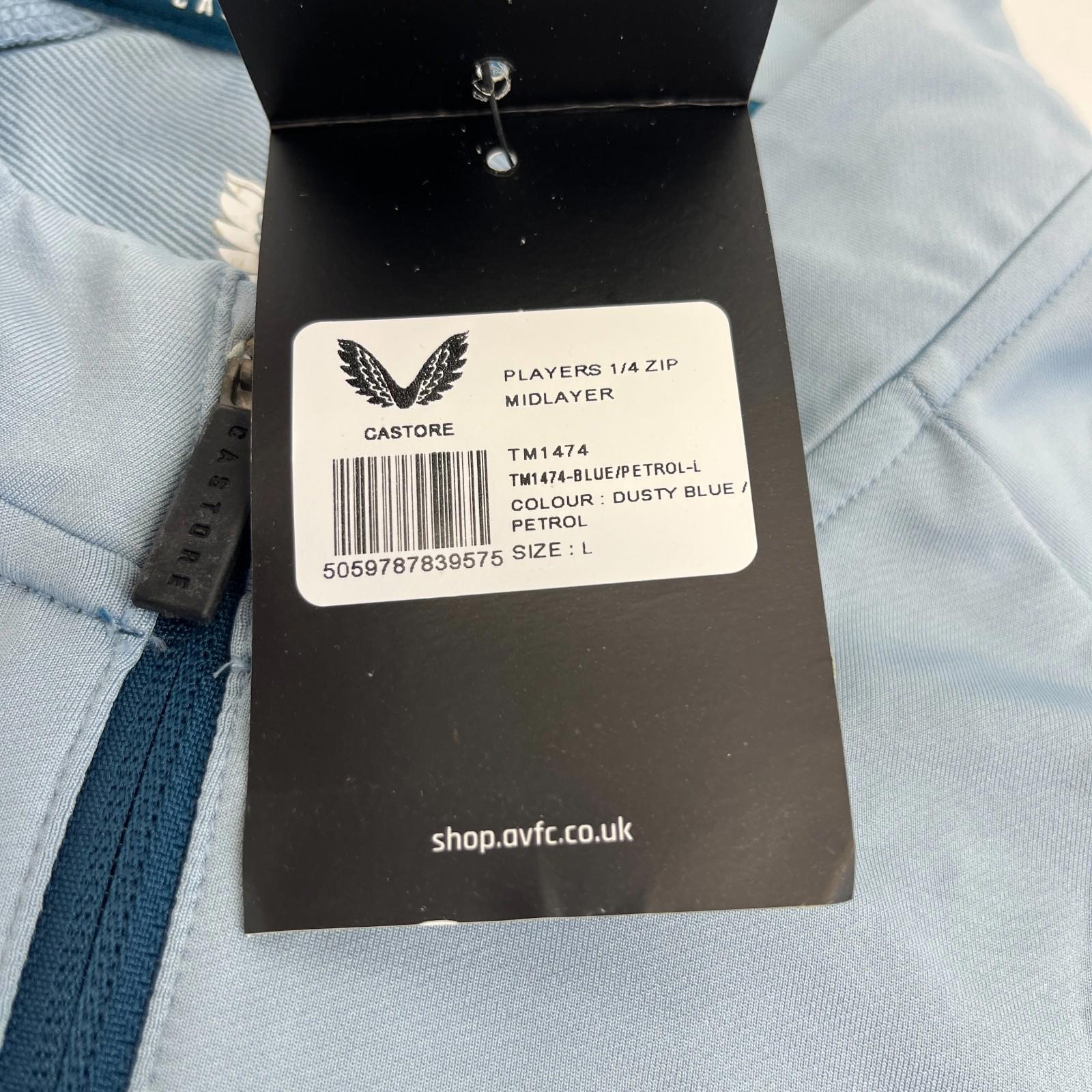 Aston Villa Quarter Zip Player's Mid Layer size Large Long Sleeve BNWT