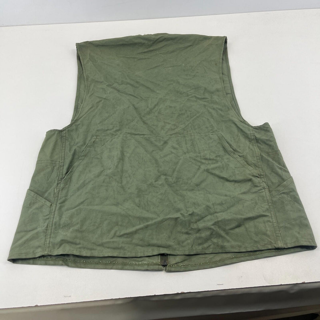 French Waistcoat Gilet Shooting Vest Olive Green Fishing Gamekeeper size Large