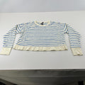 Sweaty Betty After Class Cropped Sweatshirt size XS Oversized White/Blue Striped