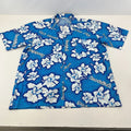 Garden City Singapore Blue Hawaiian Shirt Designer Holiday Short Sleeve size L
