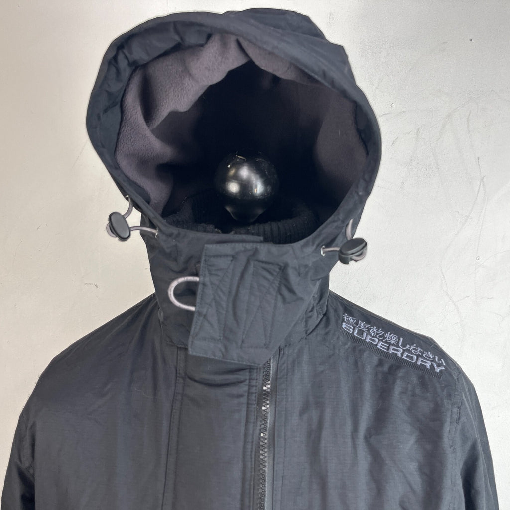 Superdry Original Windcheater Jacket Japan Men’s size Large Black Fleece Lined