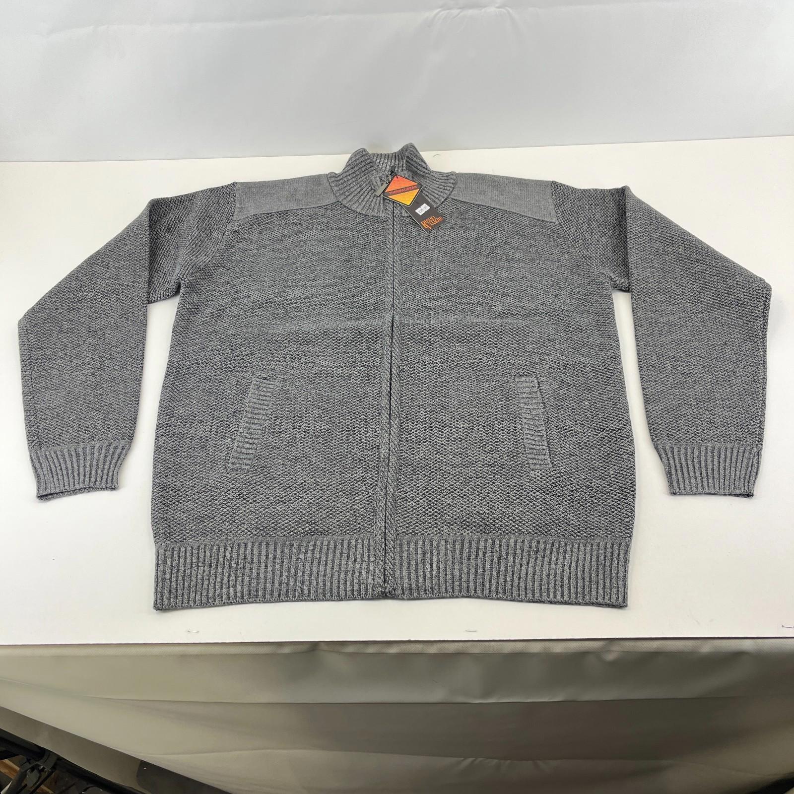 Raphael Valencino Thermal Fleece Lined Jacket Grey Long Sleeve Mens XL - New