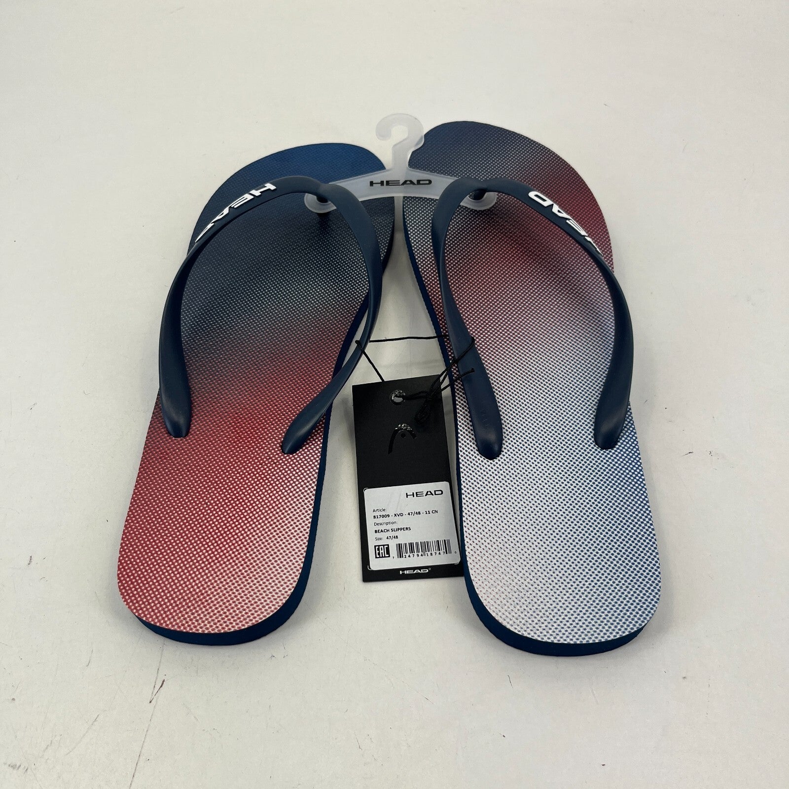Head Flip Flops Beach Slippers Blue/Red Gradient Men's UK 13 EU 47/48