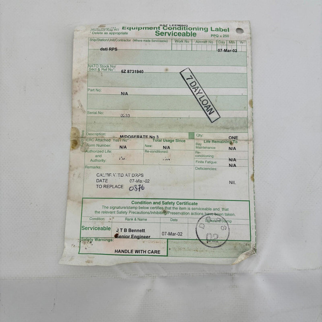 Radiac MD3 Survey Meter Doserate RAF Geiger Counter NBC CBRN - Battery Test OK