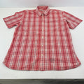 Levi Strauss Denim Cotton Check Shirt Short Sleeve Button Up size XL  Red Levis