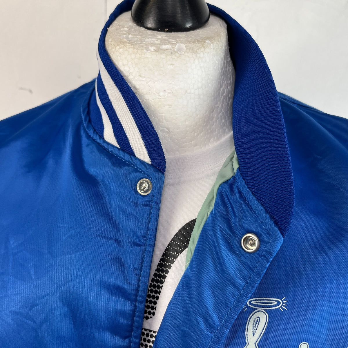 Genuine Saints Men's Baseball Jacket Bomber Top Metallic Blue size XL