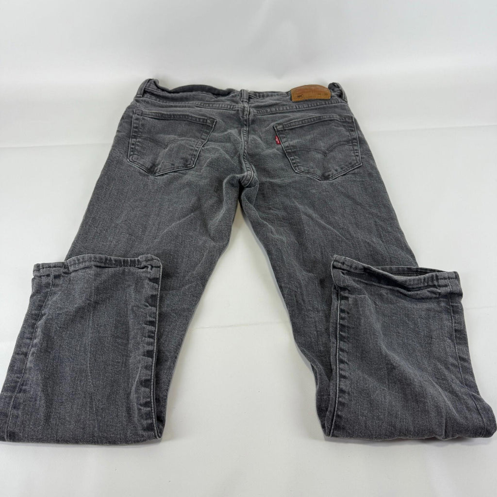 Levis 504 Denim Jeans Women’s Low Slouch Slim Straight Stretch Grey W34 L30