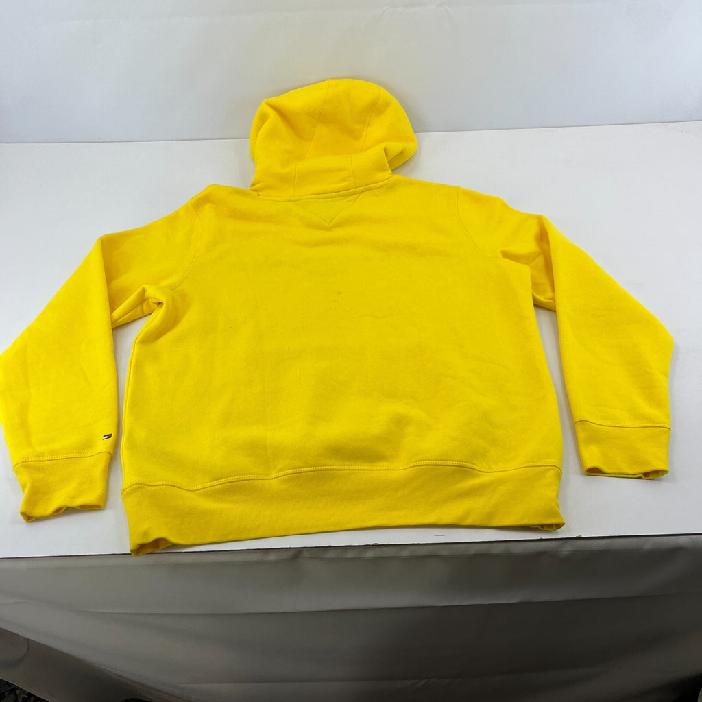 Tommy Hilfiger Mens Bright Yellow Embroidered Hoodie Sweater size XL Cotton