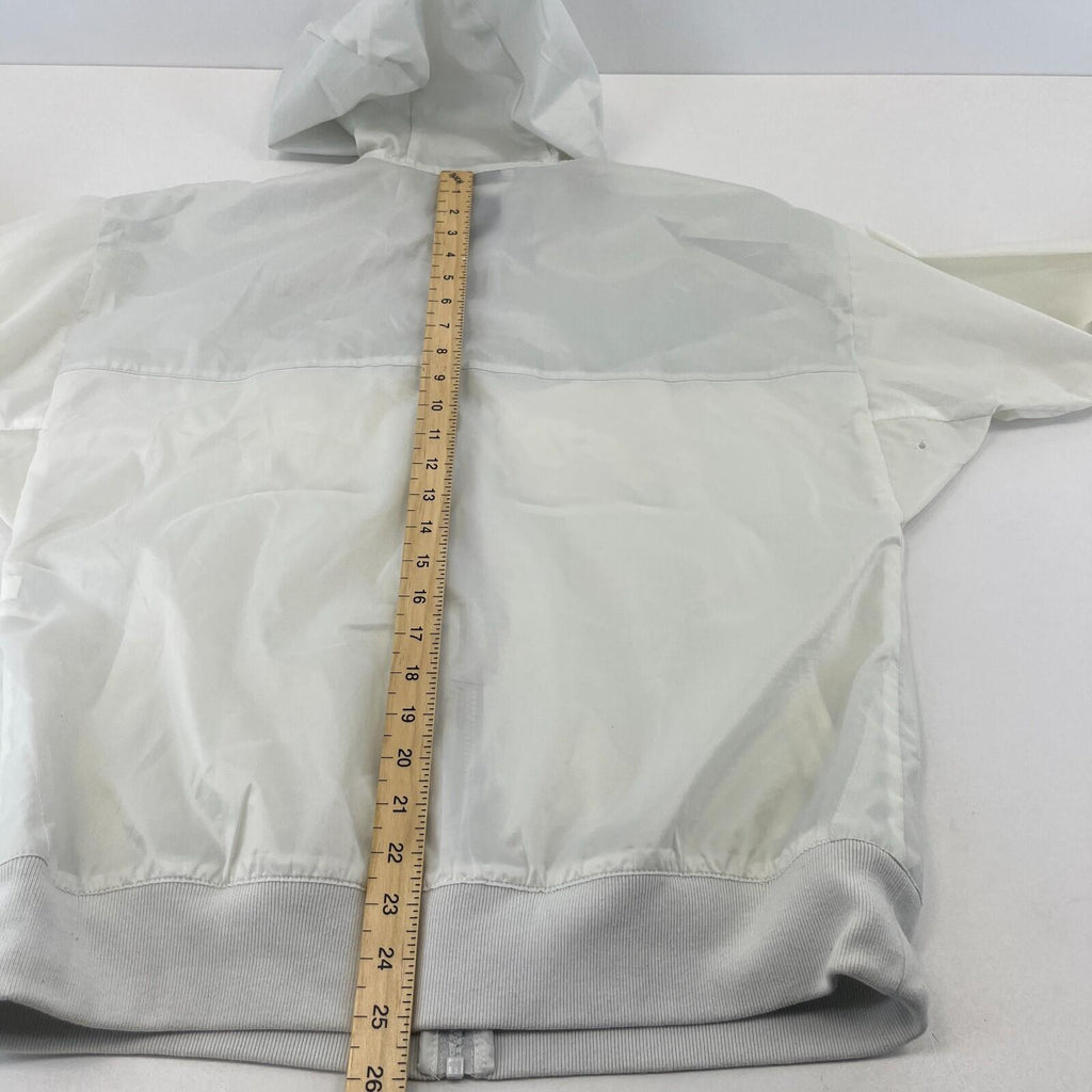 Adidas Marble Hooded Waterproof Jacket Bomber size M Full Zip in White - Rare