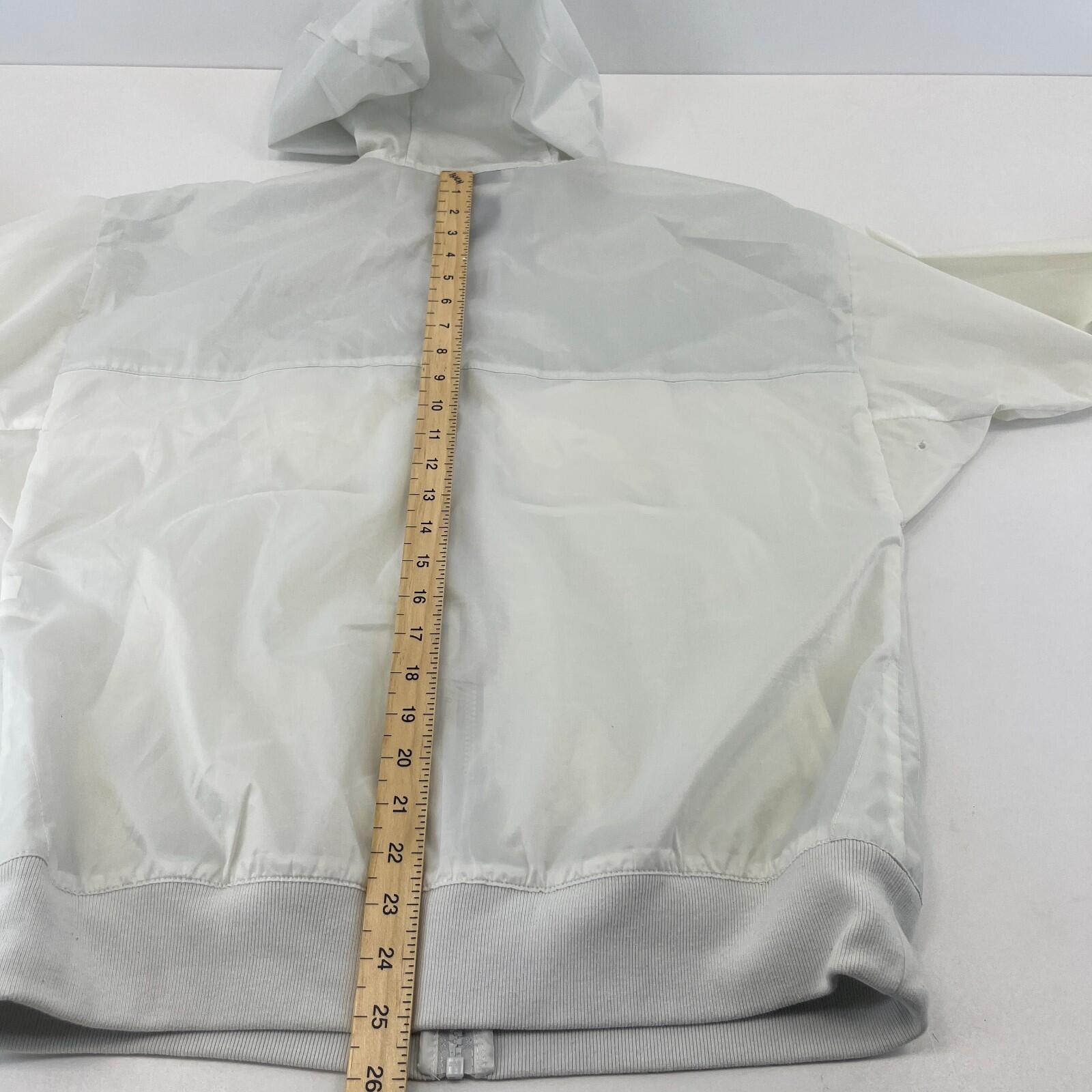 Adidas Marble Hooded Waterproof Jacket Bomber size M Full Zip in White - Rare