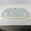 Sweaty Betty After Class Cropped Sweatshirt size XS Oversized White/Blue Striped