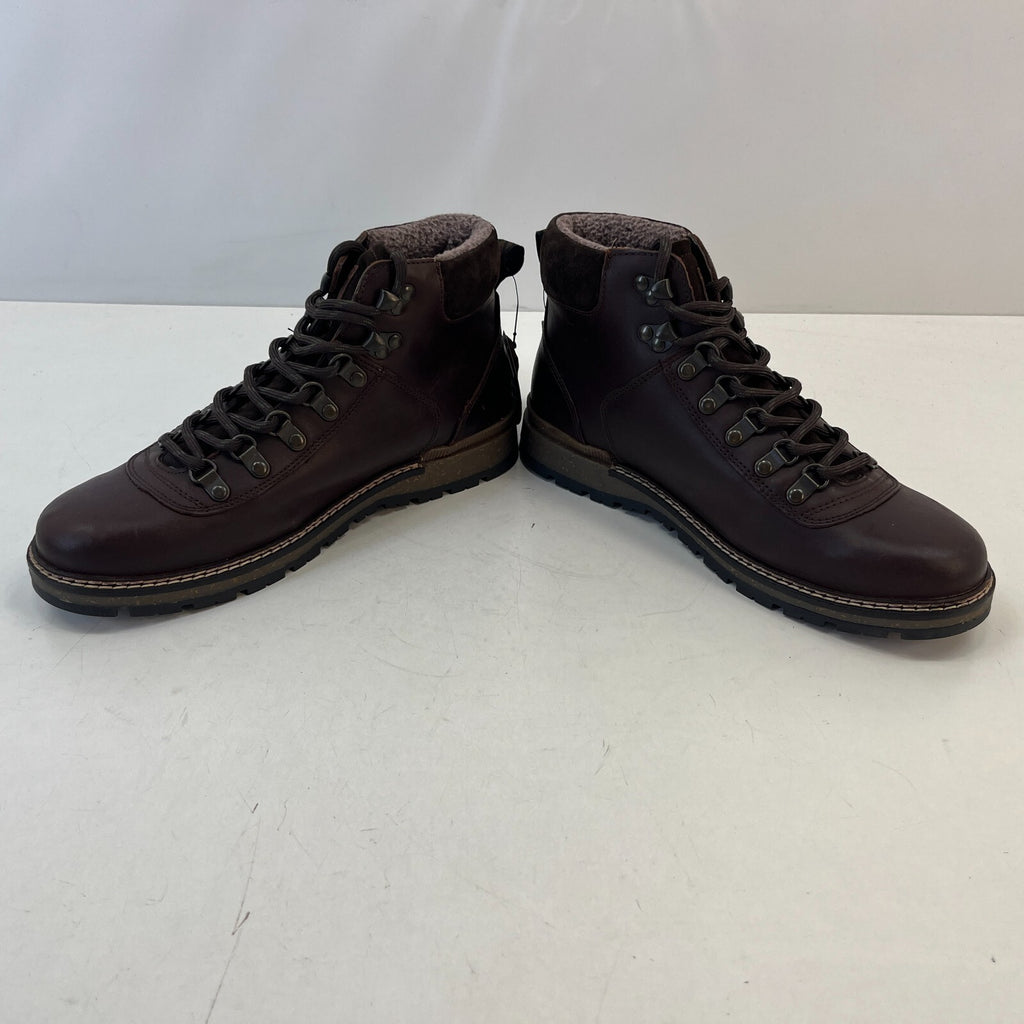 M&S Men's Leather Hiking Ankle Boots Dark Brown Waterproof Shock Resilient UK 7