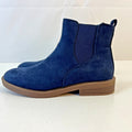 M&S Ladies Vegan Faux Suede Almond Toe Ankle Chelsea Boots Blue UK 6 EU 39.5
