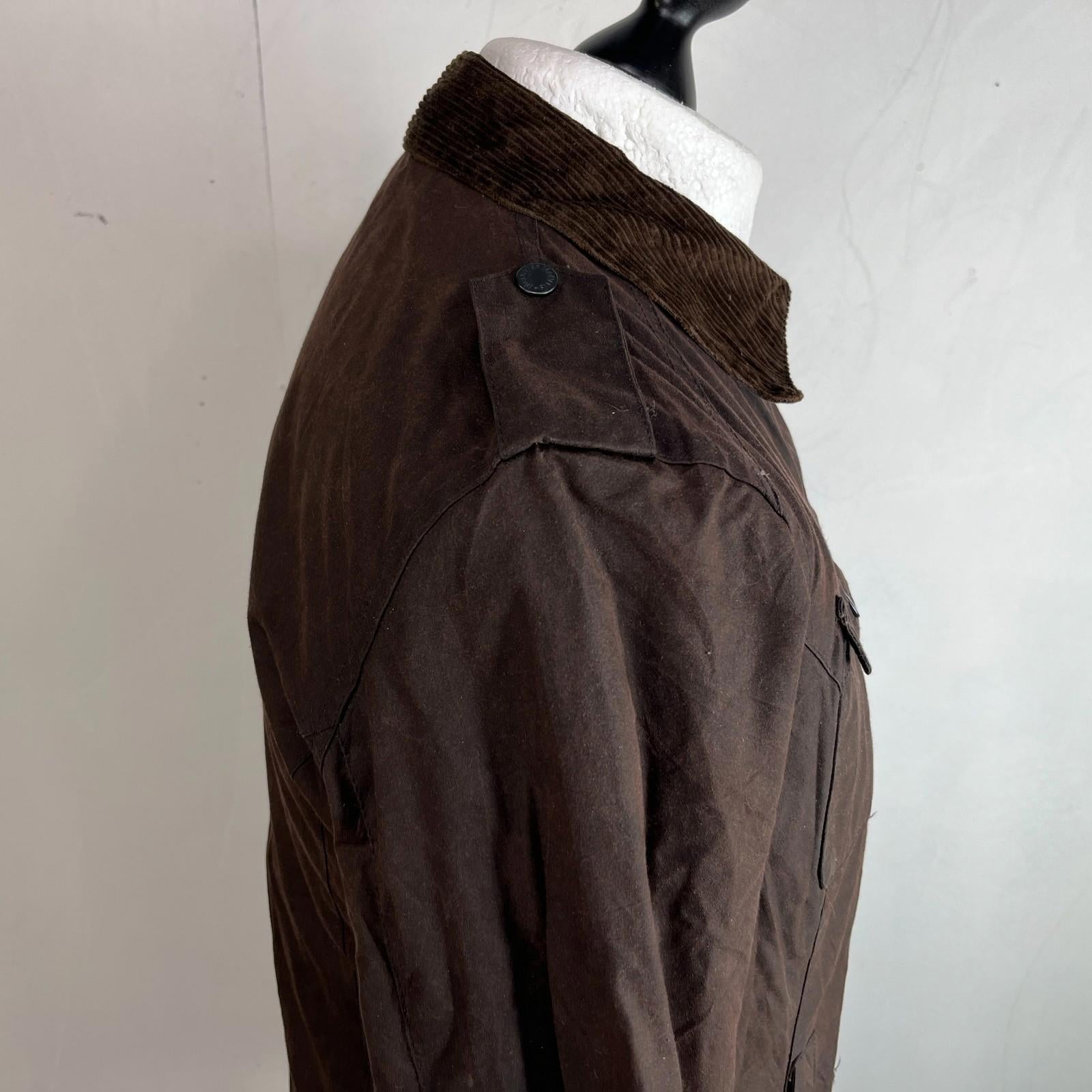 Mc Orvis Wax Jacket Women's size S Brown Country Coat with Corduroy Collar