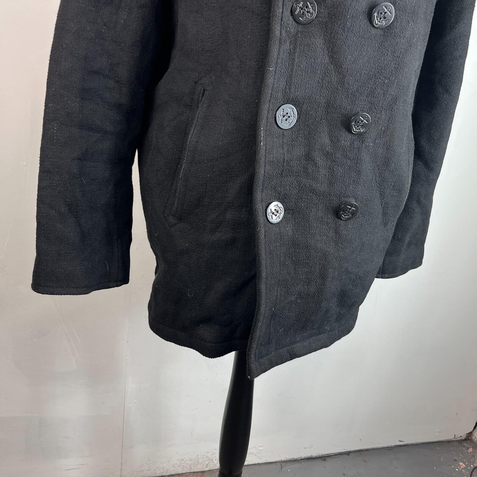 Genuine US Navy Black Wool Deck Jacket size XL Mil-Tec Formal Military