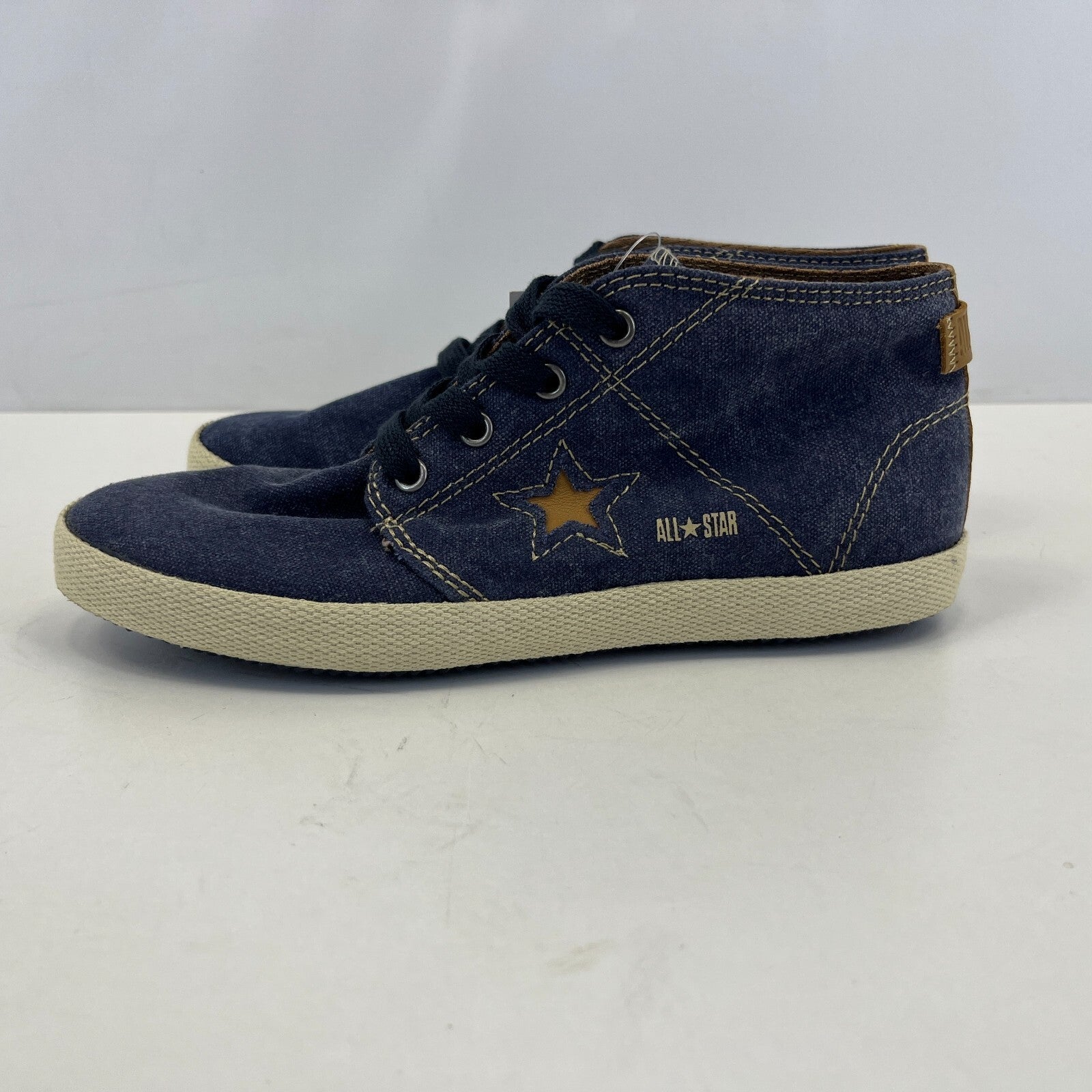 Converse All Star Classic Hi Top Womens Denim Boots Trainers Lace Up size UK 3.5