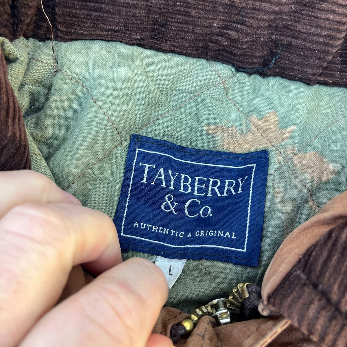 Tayberry & Co Wax Jacket Mens UK L Distressed Look Brown Insulated Coat England