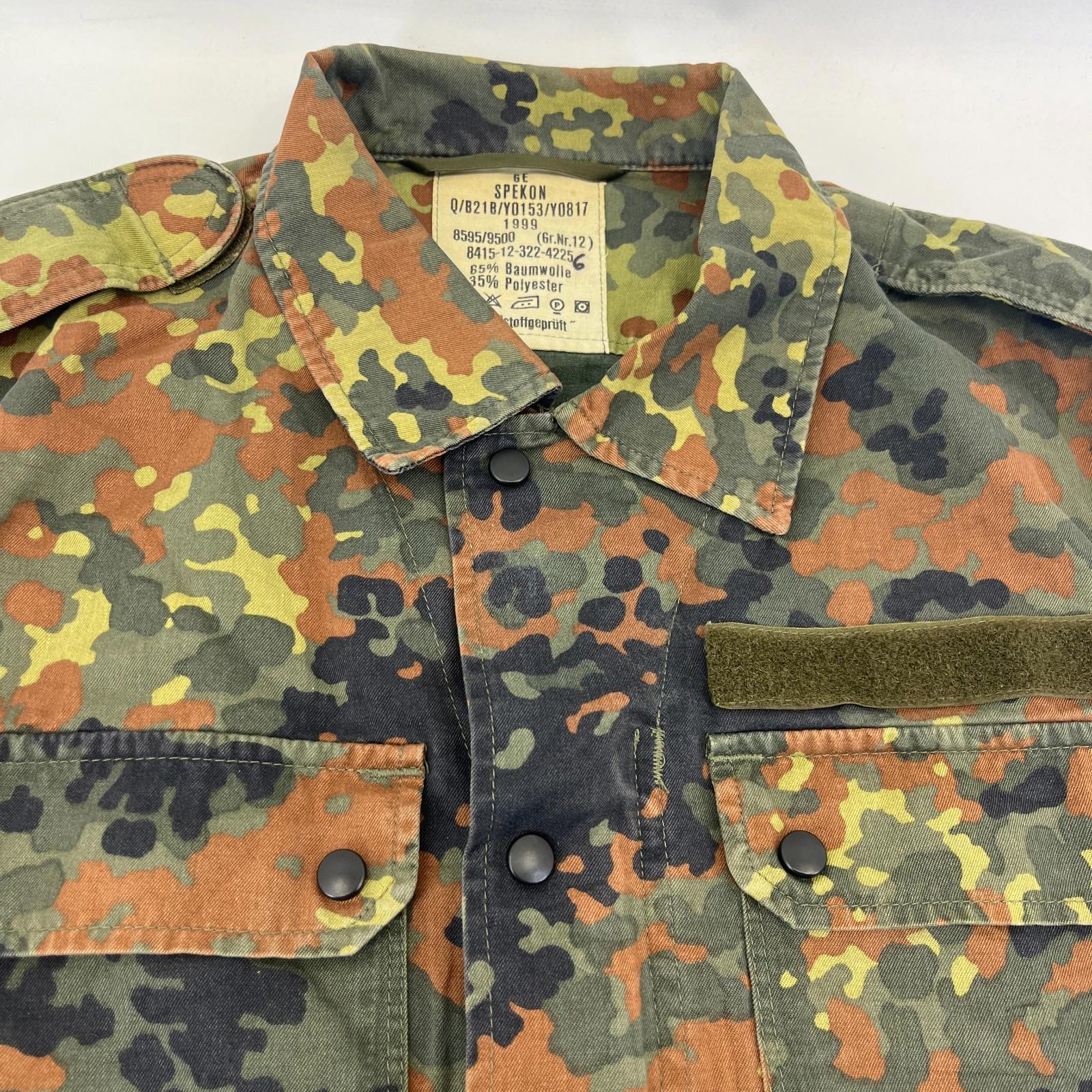 Genuine German Flecktarn Jacket Army Bundeswehr Lightweight Field Coat Gr.12