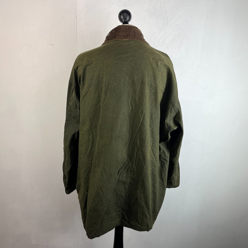 Mc Orvis Wax Jacket Mens size XL Green Waxed Coat Made in the UK