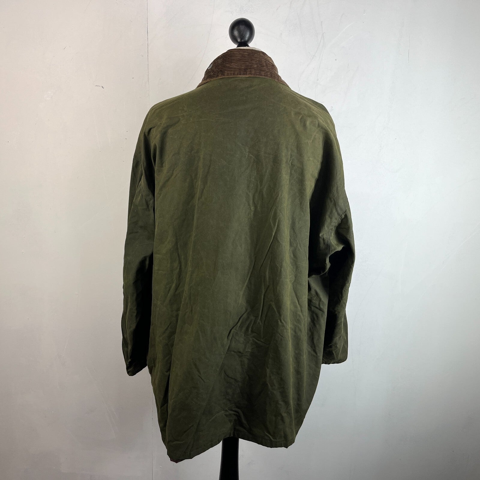 Mc Orvis Wax Jacket Mens size XL Green Waxed Coat Made in the UK