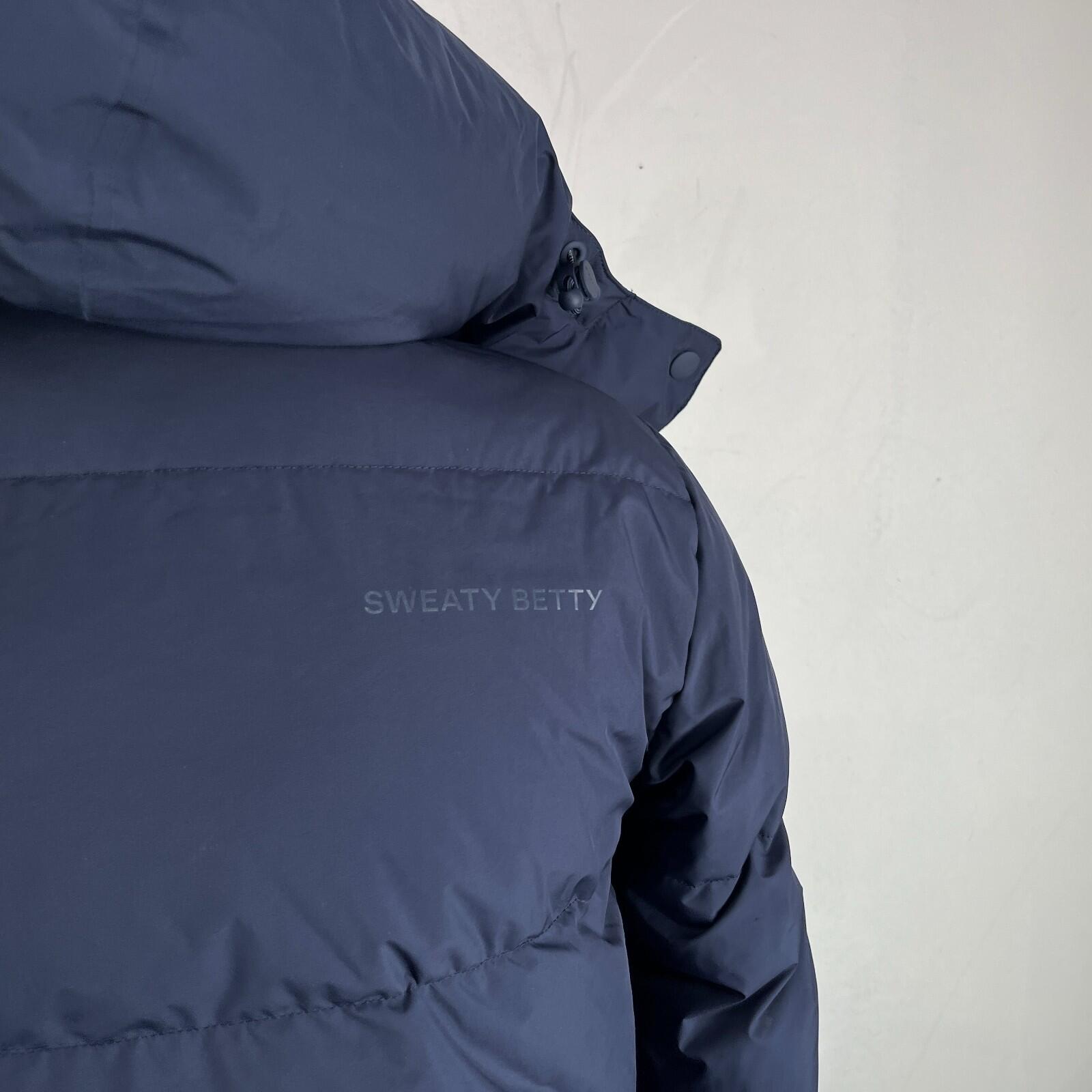 Sweaty Betty Nimbus Mid Waterproof Puffer Coat size XS Navy Blue - Near Mint