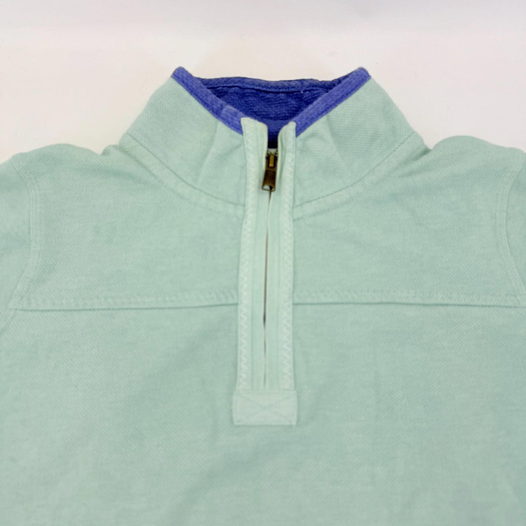 Weird Fish The Airlie Womens Distressed Look Pullover 1/4 Zip Pale Blue size 12
