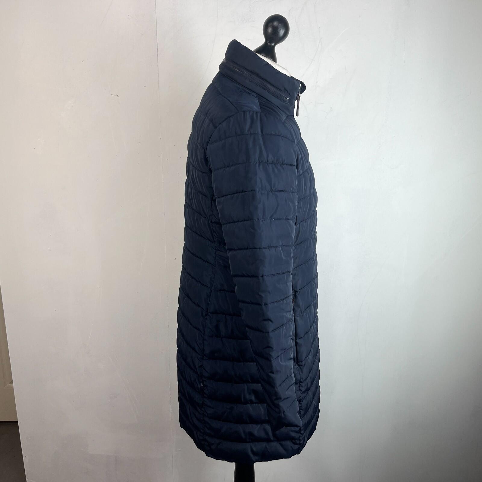 Joules Long Quilted Puffer Jacket Coat Navy Blue Women's UK size 14