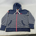Superdry Sweatshirt Hoodie Navy Blue Striped Full Zip UK Women's size XL