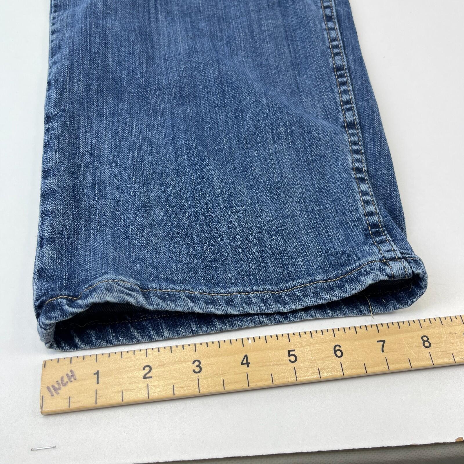 Wrangler Men's Blue Straight Leg Stretch Denim Jeans W42" L32"