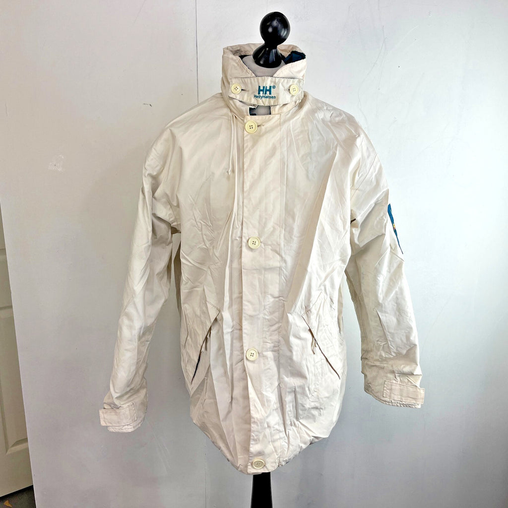 Helly Hansen Mens Vintage Reversible Sailing Jacket size M Teal Green & White