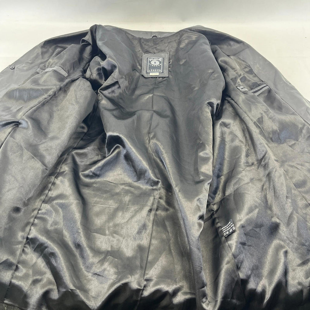 Calculus London Men's Soft Leather Jacket in Black size 2XL