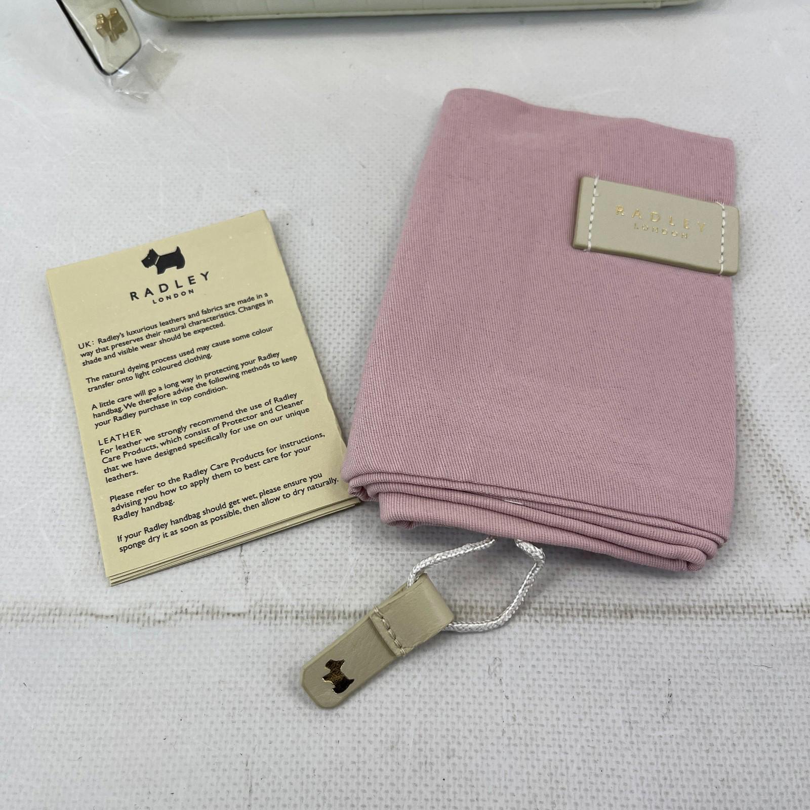 Genuine Radley Hanson Mews Handbag in White Faux Croc Small Flapover Crossbody