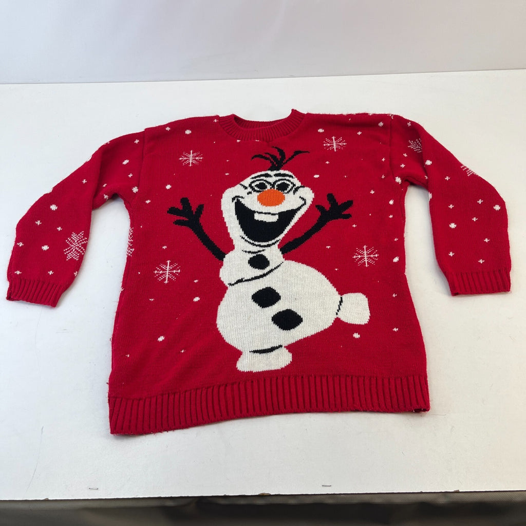 Disney Frozen Olaf Christmas Fair Isle Knit Jumper Red Kids size XL