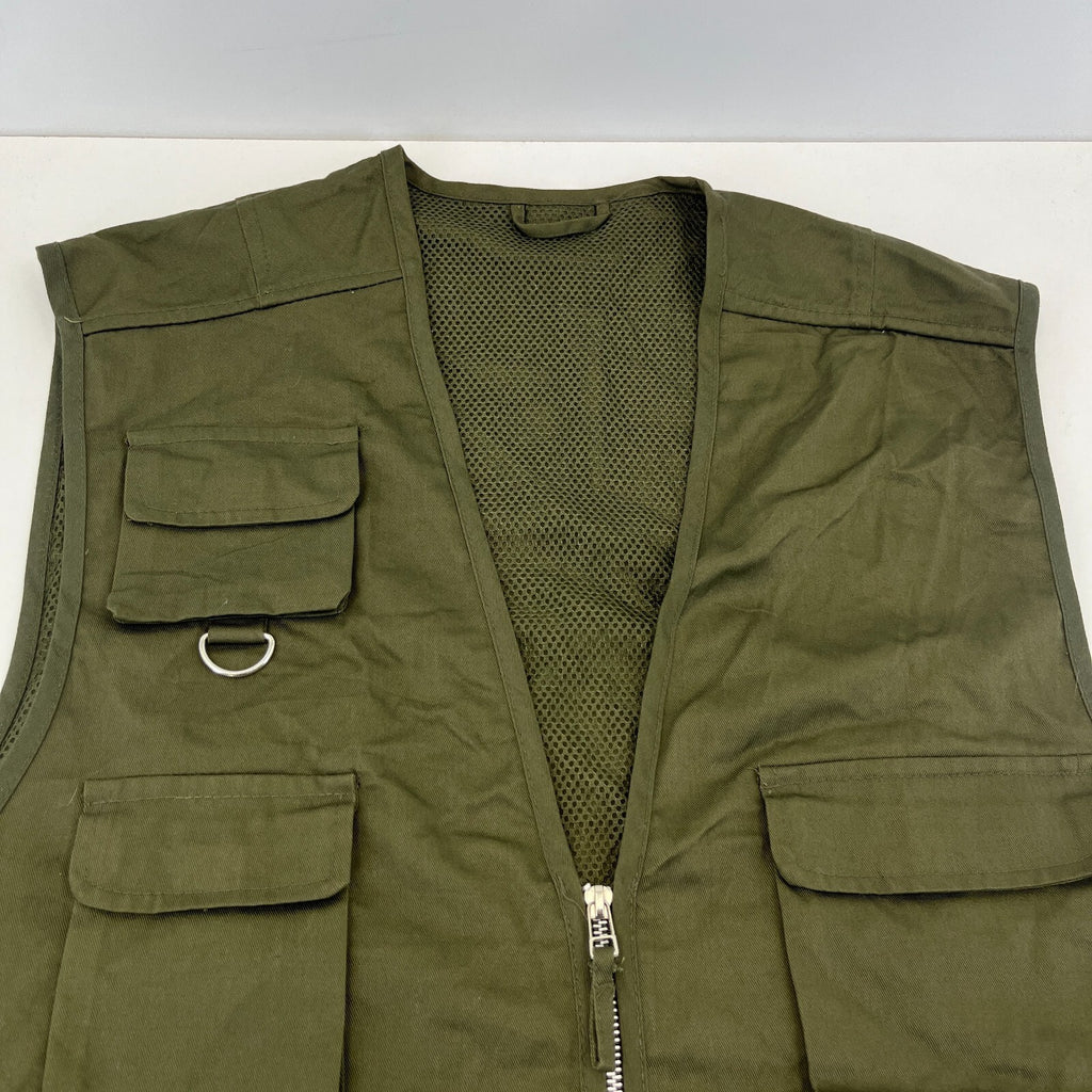 Khaki Green Men's Fishing Vest Gilet Hunting Shooting Multi Pocket size XL