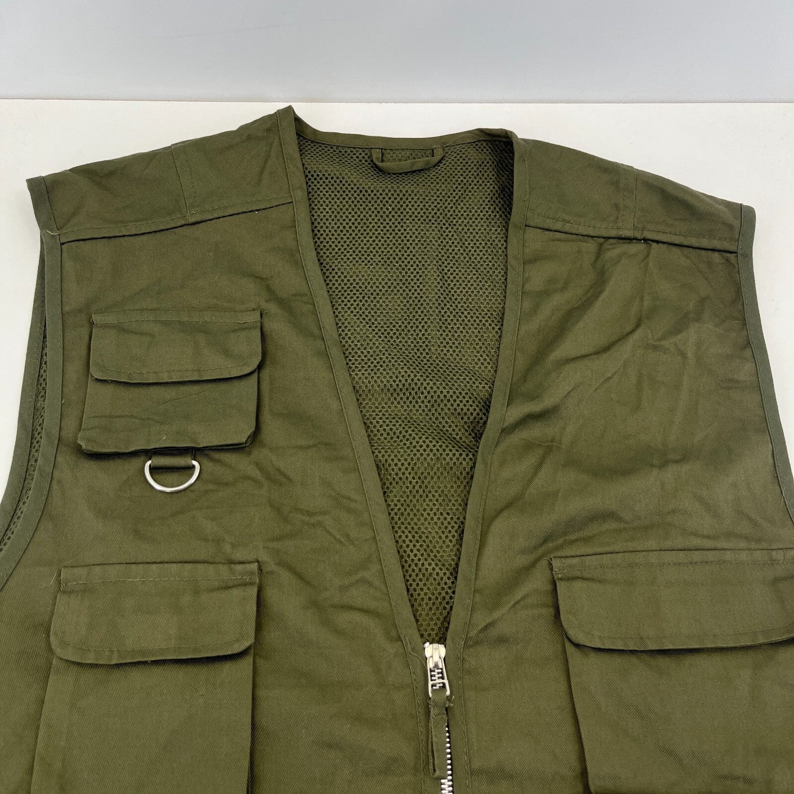 Khaki Green Men's Fishing Vest Gilet Hunting Shooting Multi Pocket size XL