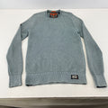 Superdry Mens Grey Waffle Knit Sweater 100% Cotton Pullover size M
