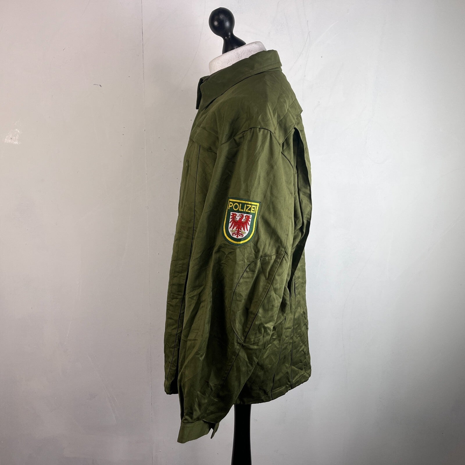 Vtg Norskin 80's German Polizei Denim Work Jacket Chore Coat OG Green Size EU 56