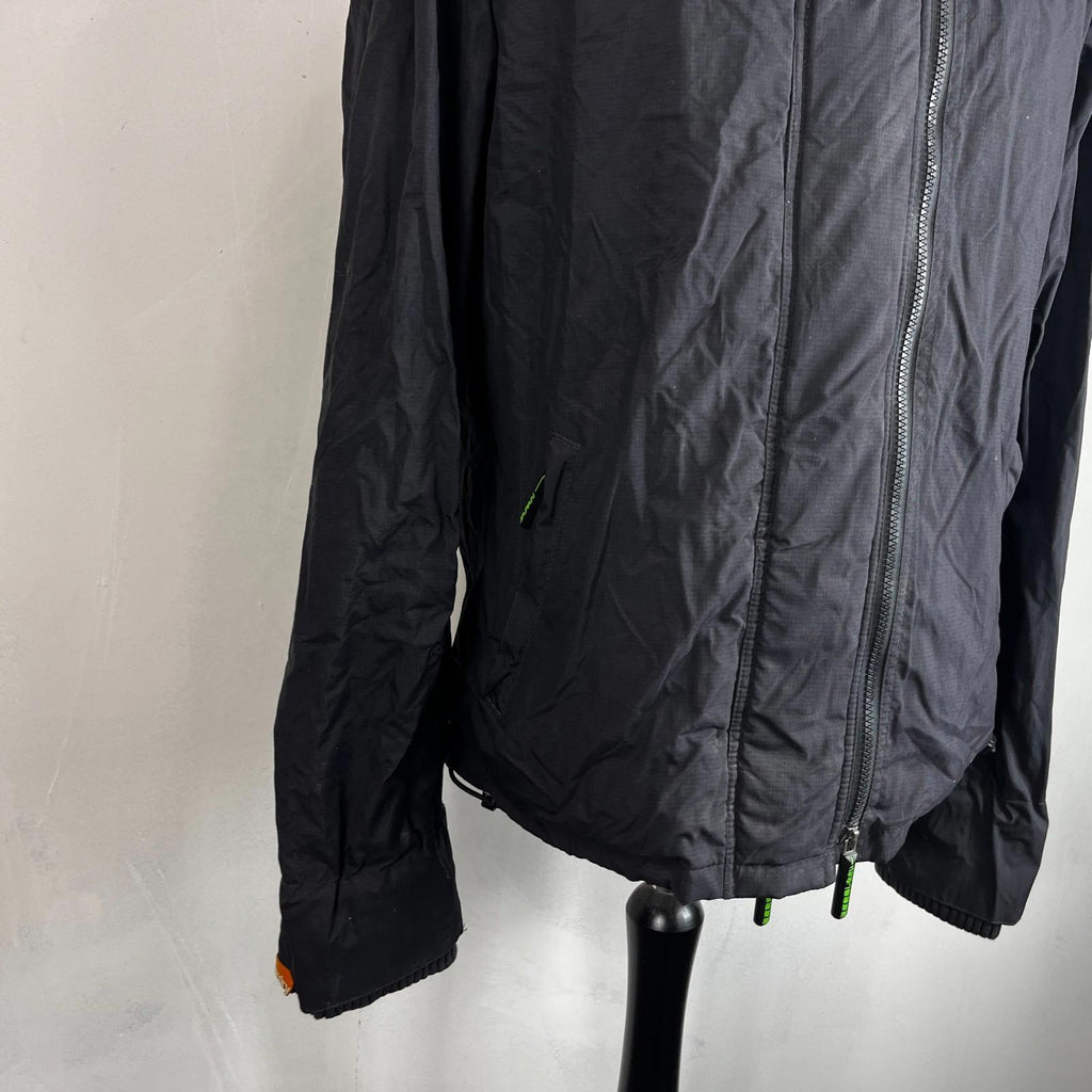 SuperDry Original Windcheater Jacket in Black/Green size XL Hooded