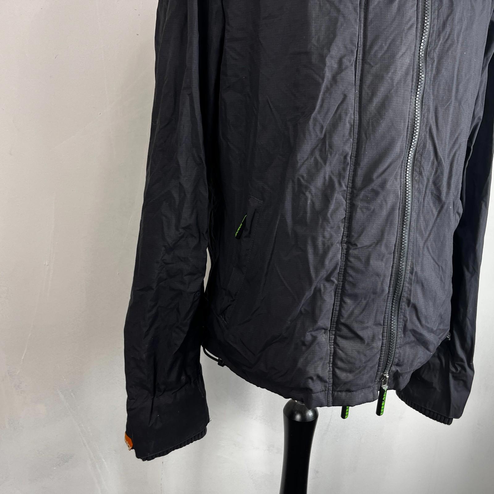 SuperDry Original Windcheater Jacket in Black/Green size XL Hooded