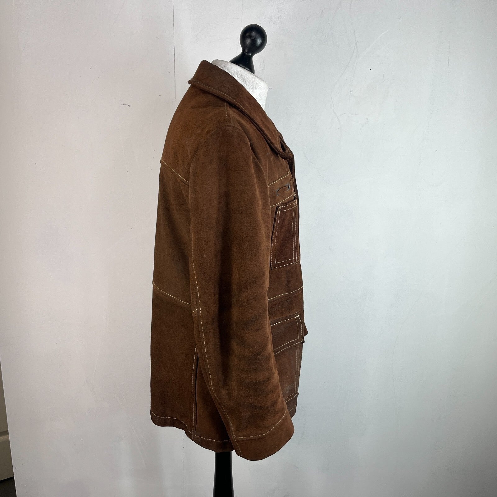 Vintage Excelled Heavy Suede Leather Rugged Wear Jacket size 44 Made in Canada