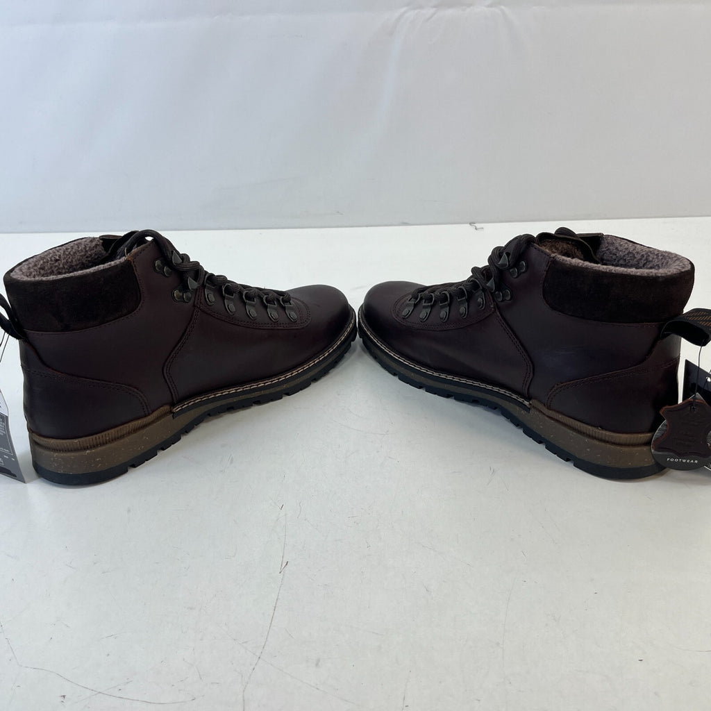 M&S Men's Leather Hiking Ankle Boots Dark Brown Waterproof Shock Resilient UK 7