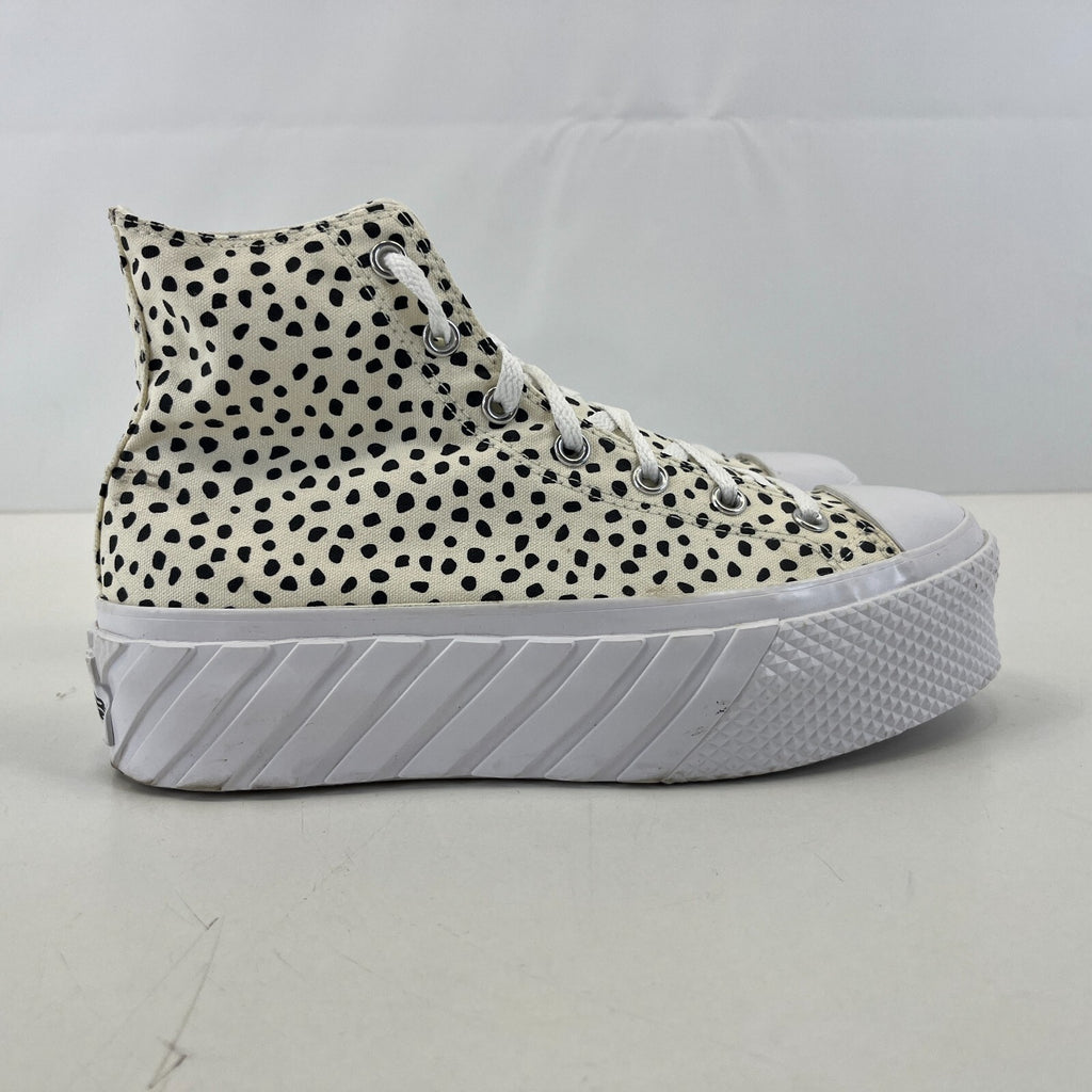 Converse Chuck Taylor All Star Platform Trainers Cheetah Print & White UK size 8