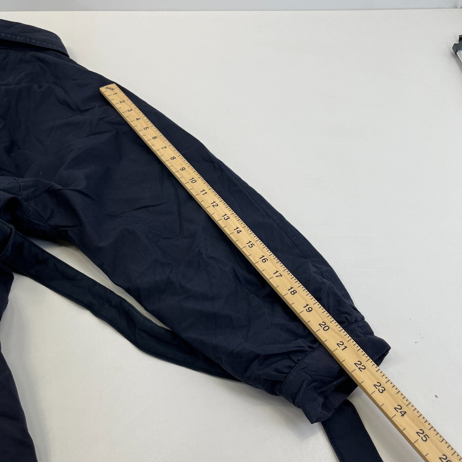 Vintage C&A Women's Lined Trench Coat with Belt Navy Blue size 46