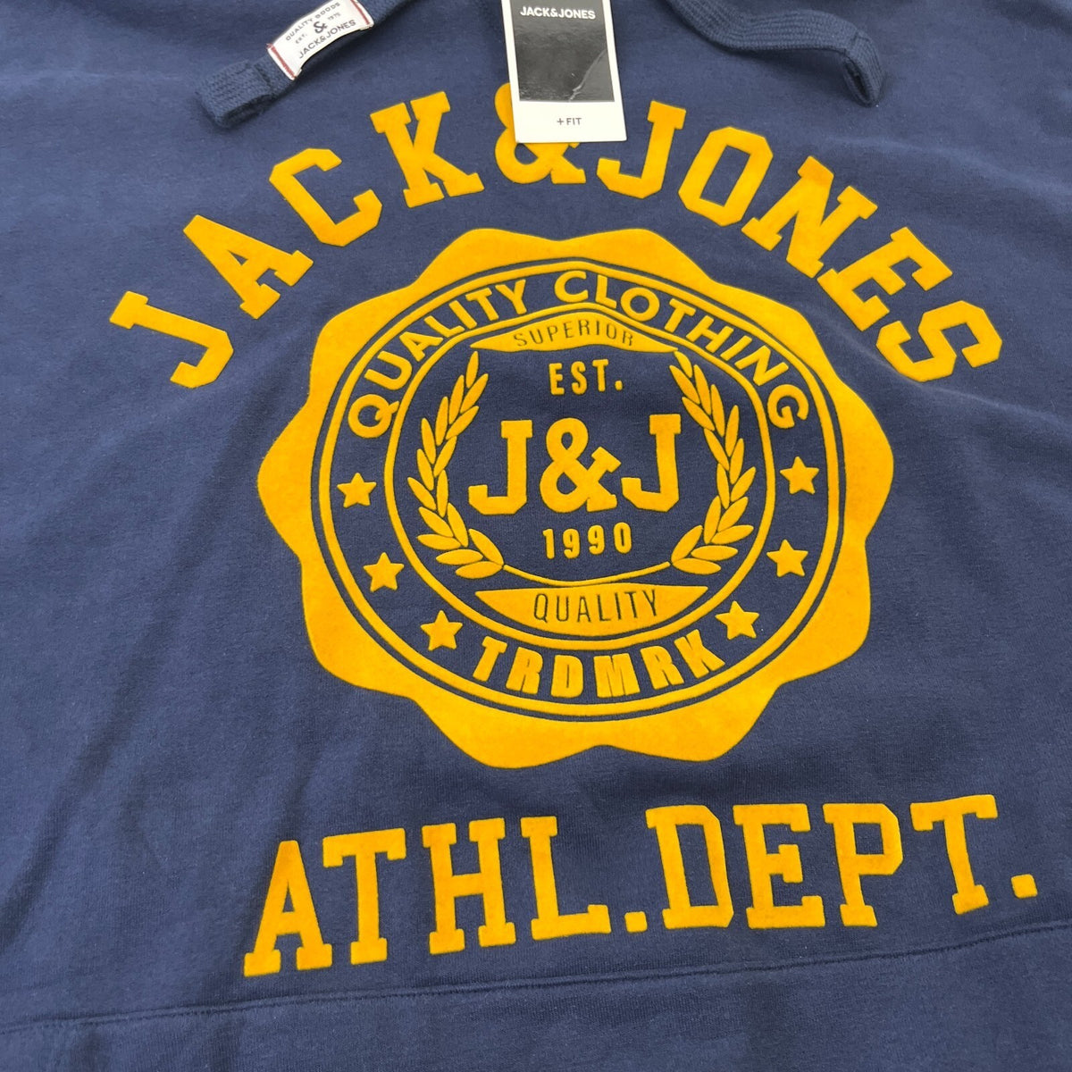 Jack & Jones Navy Logo Pullover Hooded Hoodie with Pockets Men's size 8XL