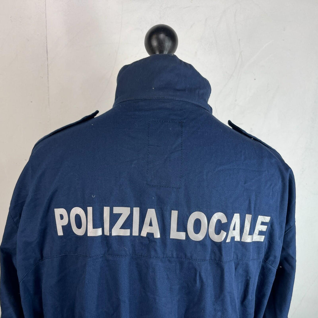 Polizia Locale Milan Police Parka Jacket in Navy Blue with Badges size 2XL