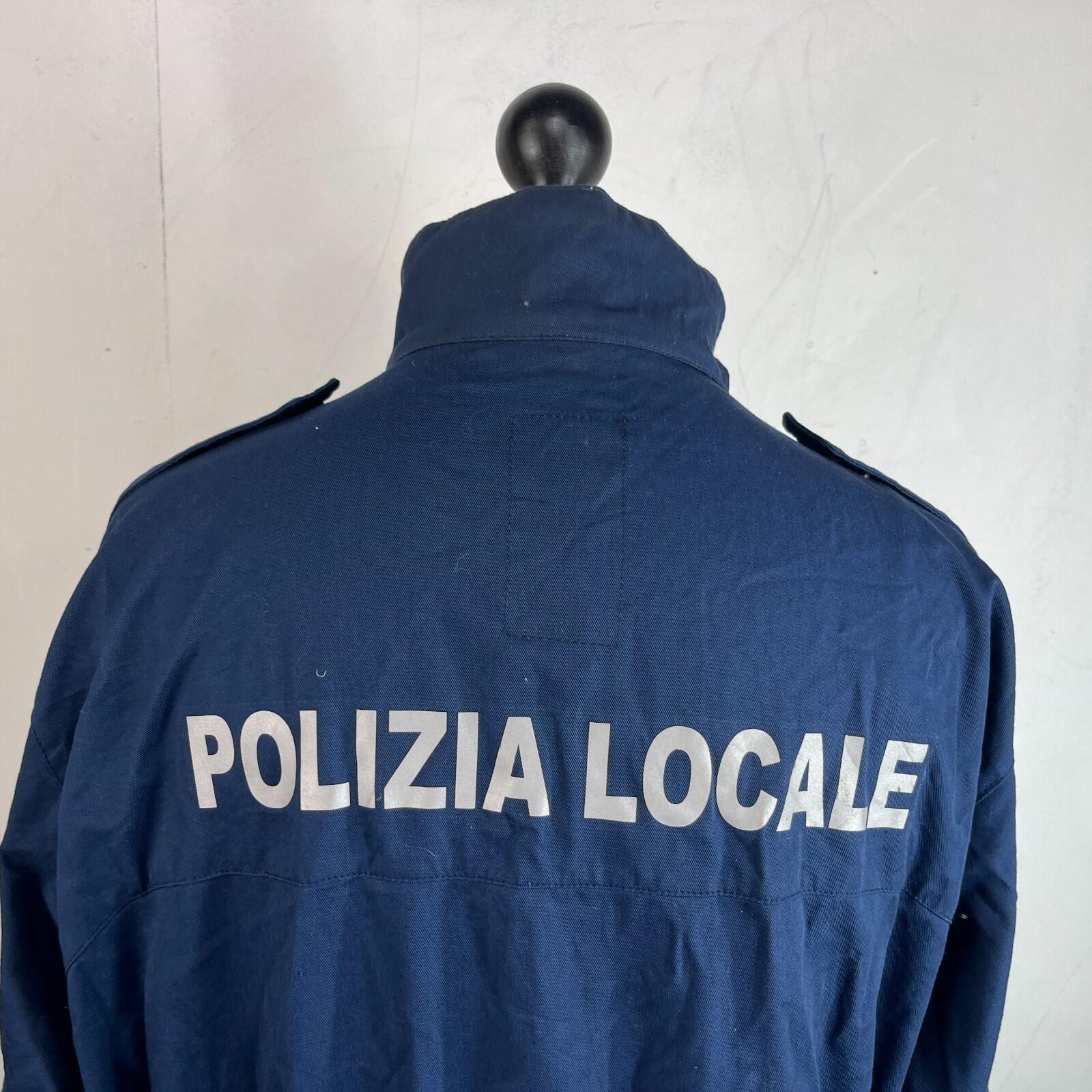 Polizia Locale Milan Police Parka Jacket in Navy Blue with Badges size 2XL